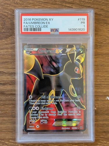 2016 Pokemon XY Fates Collide PSA 1 Umbreon EX #119 Holo FA Full Art FRESH SLAB