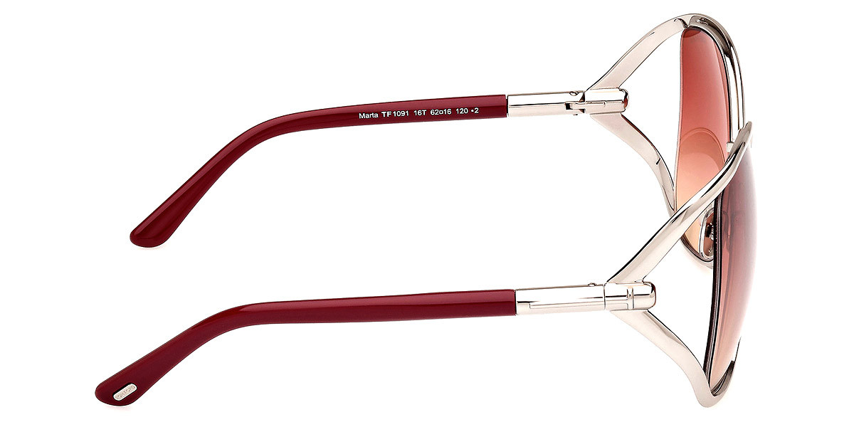 Tom Ford FT1091 Marta Sunglasses Women Shiny Palladium 62mm  display picture 2