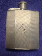 Solid Sterling Silver Hip Flask 106g Birmingham 1937 John Rose Vintage