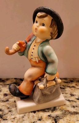 Vintage Goebel Hummel Boy Umbrella Suitcase Wanderbub Merry