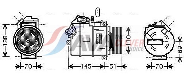 AVA Clever Choice Kompressor Klimaanlage BWAK320 12V FüR BMW 3Er E92 E90 Touring-image
