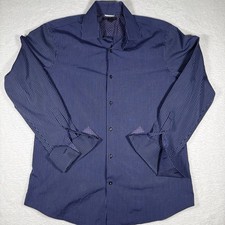 Banana Republic Blue Striped Cotton Long Sleeve Dress Shirt Mens XL 17/17.5