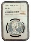 1967 $1 Canada Silver Dollar NGC MS 62 |  Uncirculated UNC
