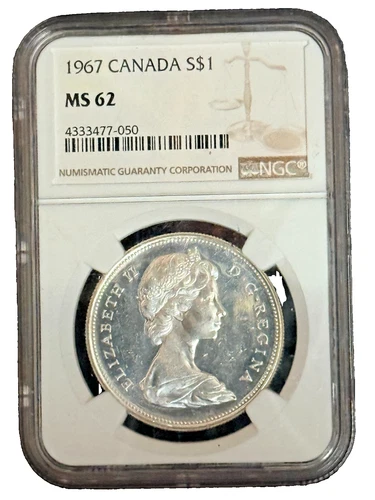 1967 $1 Canada Silver Dollar NGC MS 62 |  Uncirculated UNC