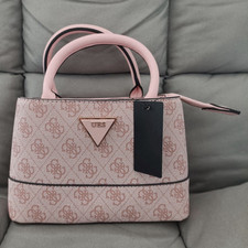 GUESS Henkeltasche Logo-Print Rosa, Reißvers...