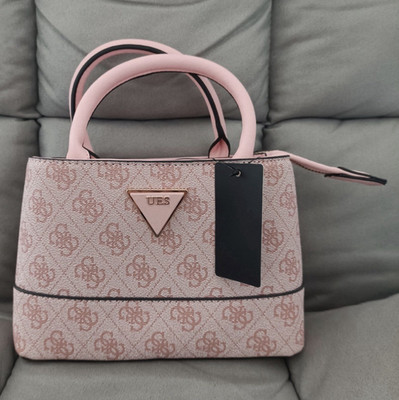 GUESS Henkeltasche Logo-Print Rosa, Reißverschluss, Klein, abnehmbar