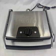 Krups Universal Sandwich Grill Panini Maker 120V Type 6331 Variable Heat- WORKS!