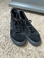 Vans Sk8-Hi Black/Black Suede & Canvas High-Top Sneakers Mens Size 6M 7.5 W