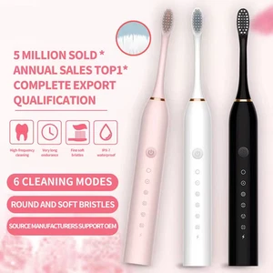 Sonic Electric Toothbrush 3 Brush Heads for Adults IPX7 Waterproof DuPont Brush