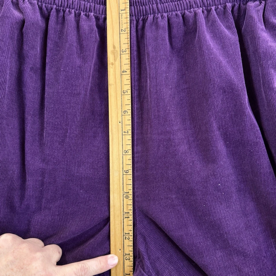 Pantalones cortos de pana Karen Scott para mujer 14 púrpura cintura elástica Foto 4 de 4