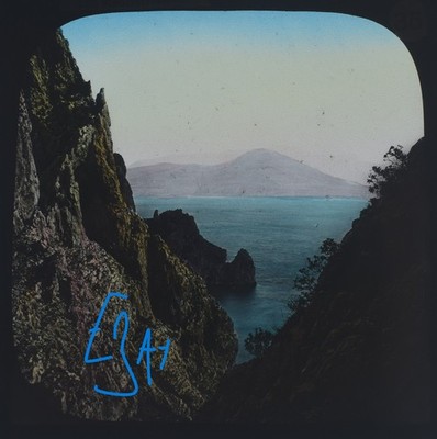 Foto A BLICK IN CAPRI ITALIEN UM 1890 VIKTORIANISCH HANDGETÖNT Magische Laterne Dia