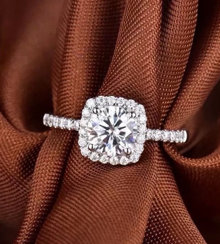 925 Sterling Silver Crystal Square Stone Adjustable Ring Women Jewellery Gift UK