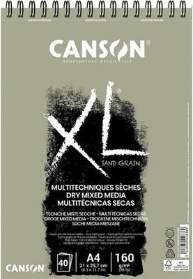 CANSON XL  Sand Grain, graufarbiger Zeichenblock mit sandpapierartiger 