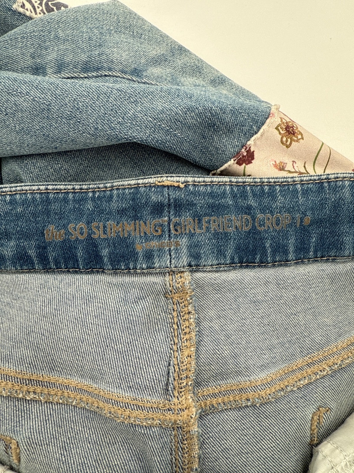 Chicos So Slimming Patchwork Embellished Blue Jea… - image 3