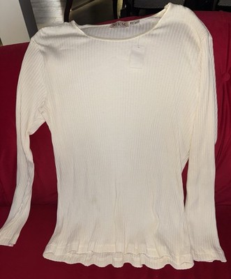 NWT M. K. M. Designs Women's Ivory Ribbed Shirt Size 2XL