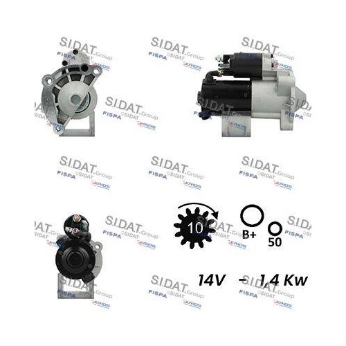 Démarreur Sidat S12MH0005A2 pour Alfa Romeo et Fiat - Pièce auto 12V