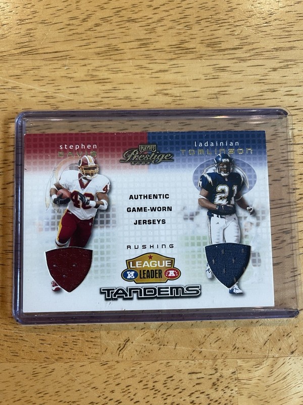 2002 Playoff Prestige #LL11 Tomlinson /Davis League Leader Tandem Duo Patch /250