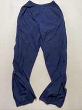 Vintage Nike Windbreaker Track Pants Womens M Navy Blue 90s Swoosh Nylon