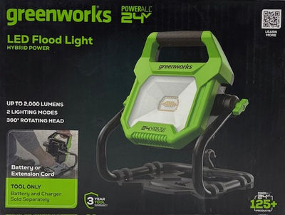 #ad Greenworks 24V AC DC 2000 Lumen LED Work Light 360° Head Rotation Tool Only $66.11