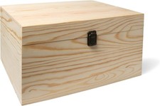 13.8x9.9x6.7-Inch/ 3.33-Gal. X-Large Unfinished Wooden Box for DIY Crafts  Stor