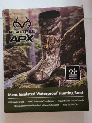 Realtree Apx Mens Waterproof Hunting Boots, Size 12, 400G Thinsulate Insulation