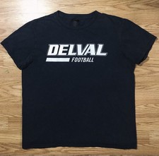 Vintage 2000s Anvil USA Made T-Shirt L Black Delaware Valley School Logo