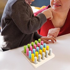 Montessori Mini Cylinder Block Educational Toys Color Classification Home