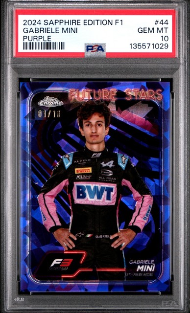 2024 Topps Chrome Sapphire Formula 1 F1 Gabriele Mini #44 Purple 01/10 PSA 10