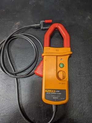 used FLUKE I410 AC/DC 600V CURRENT CLAMP FOR VOLT OHM MULTIMETER