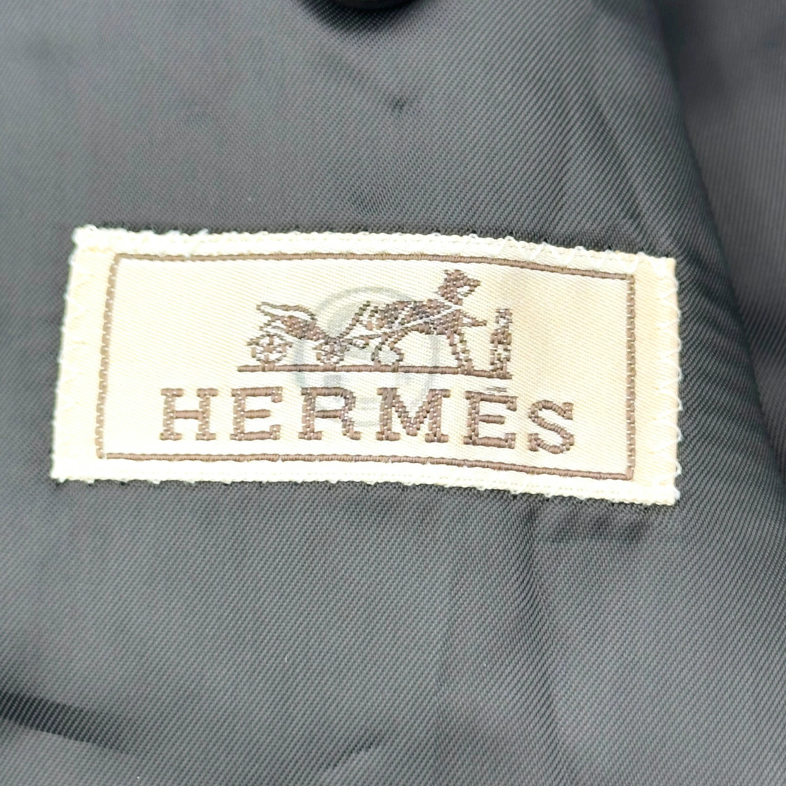 Hermes HERMES Check Pattern Tailored Jacket Black… - image 7