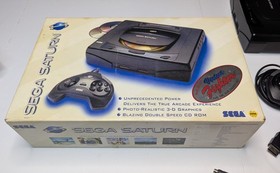 Sega Saturn Console With Box And Games - Two Controllers - Working Condition!
