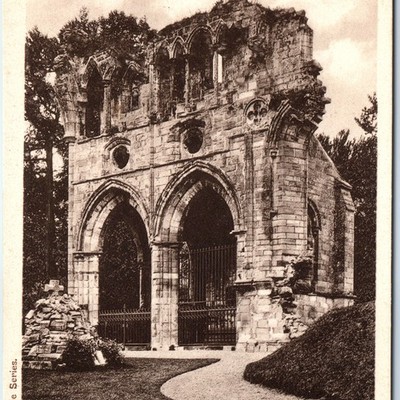 c1910s Dryburgh Abbey Scotland Sir Walter Scott Tomb Gothic Ruin Stone Arch A343