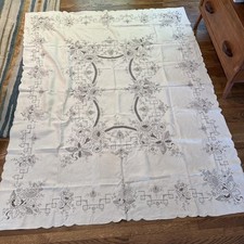 Vintage Madeira Linen  Heavy Embroidered Cut ...