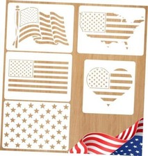 5 Pcs American Flag Stencil, Reusable Patriotic Stencils for Crafts  PET star