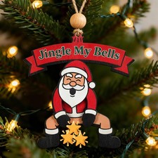 Funny Christmas Ornaments 2025 - White Elephant Gifts  Wooden Hanging Decor ...