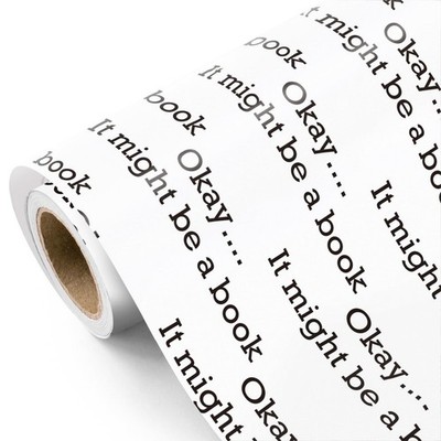 Book Wrapping Paper Mini Roll 17 Inch x 16.5 FT Might Be A Book Design