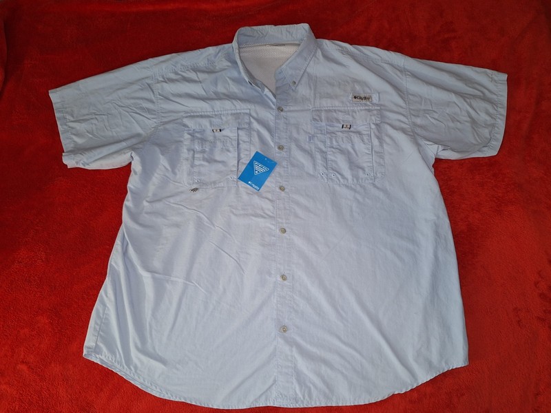 COLUMBIA PFG  MENS  XXL LIGHT BLUE   UV    VENT  FISH  SHIRT NEW W/ TAGS
