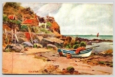 Brunswick Bay Postcard 1920s Harold Colls Chromo Halftone Bavaria Dutton Nister