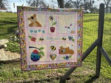Bee Joyful Baby Quilt Made In USA By Professional Quilter