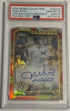 2024 Topps Gilded Juan Soto Chrome Red Gold Auto /5 PSA 10/Auto 9