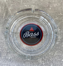 Vintage Bass Larger 1990s Glass Ashtray Very Good Condition Pub Bar Collectable