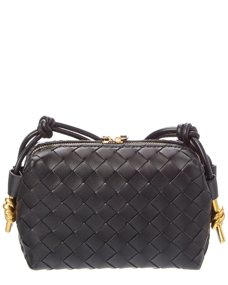 Bandolera para mujer Tiffany & Fred Paris de cuero tejido negra Foto 2 de 4