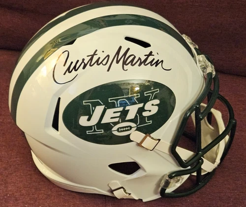 NY Jets Curtis Martin Signed Riddell Speed Full Sized Replica Helmet Auth by PSA