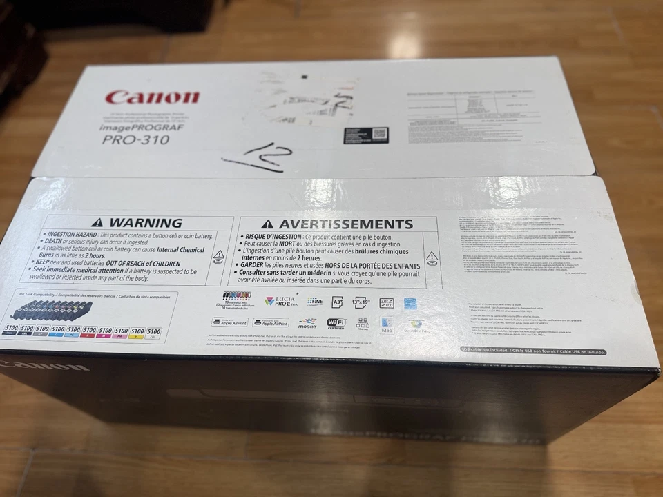Canon PROGRAF Professional PRO 310 Black Wireless Inkjet Photo Printer *SEALED* - Image 2 of 4