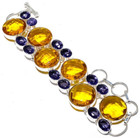 Yellow Citrine Gemstone Handmade 925 Sterling Silver Ethnic Jewelry Bracelet