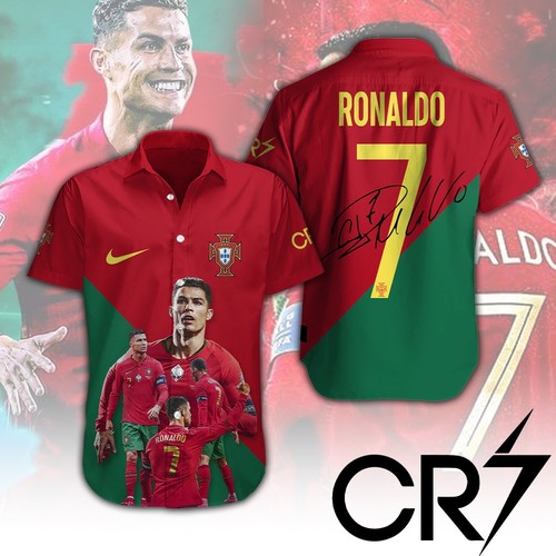 Cristiano Ronaldo x Portugal Fußballnationalmannschaft Kurzarm Kleid hawaii - Bild 1 von 2