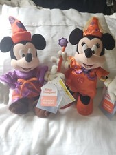 Disneyland Japan Halloween Mickey wizard Mouse  Minnie Witch Plush dolls RARE
