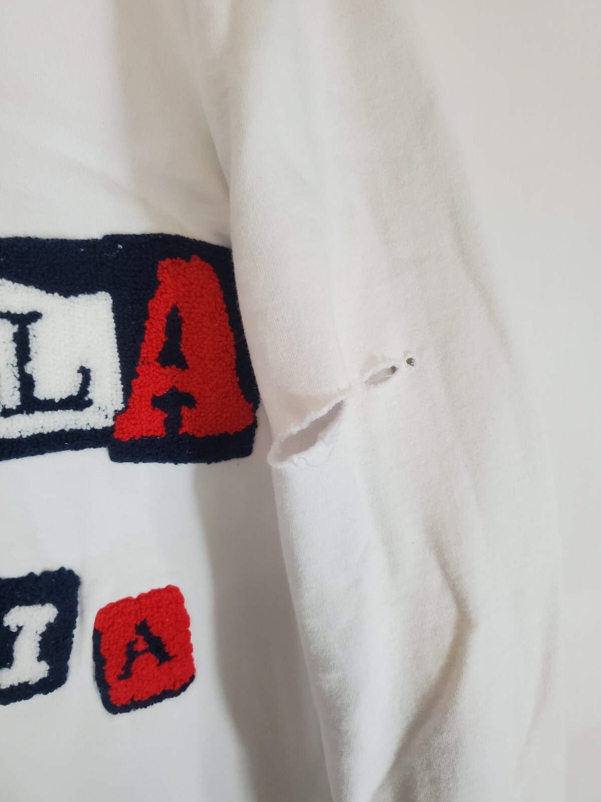 Felpa con cappuccio FILA Italia Biella uomo grande bianca invecchiata