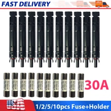 1/2/5/10 pcs Solar Panel Cable Connector 30A in-Line Fuse Holder Solar Fuse