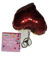 Plush Red Heart Key Chain